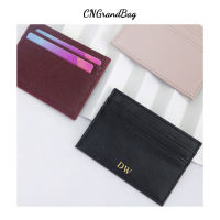 Dropshipping Slim RFID Blocking Wallet Saffiano PU Leather Credit Card Holder Custom Initial Letters ID Card Case Gift Card Holders
