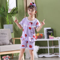 2-14y Kids Sleepwear Boys Girls Pajamas Cartoon Baby Nightgown Short Sleeve Tees + Shorts Sets Baby Clothing Underwear