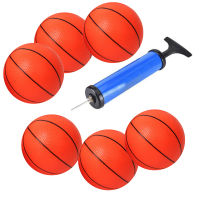 6pcs Basketball With Pump Small Mini Children Inflatable Basketballs Convenient Fun Indoor Sports Parent-child Games