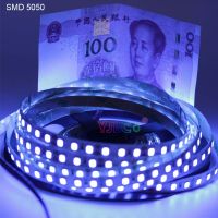 DC 12V 5M UV Ultraviolet 385nm LED Strip SMD 5050 2835 60led/m 120led/m Purple Light Tape for DJ Fluorescence party IP20/IP65 Rechargeable Flashlights