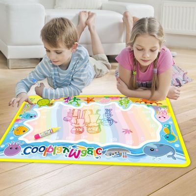 【YF】 Coolplay Animal Themes Rainbow Water Drawing Mat   2 Pens Doodle Coloring Books Painting Rug Xmas Gift for Kids