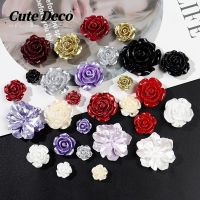 【 Cute Deco】Imitation Pearl Rose (10 Types) Pearl Silver / Pearl Gold / Pearl Red Charm Button Deco/ Cute Jibbitz Croc Shoes Diy / Charm Resin Material For DIY
