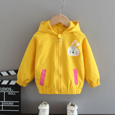 Baby Girls Coat Cute Rabbit Ear Hooded Jacket Children Fashion Outerwear Spring Autumn Windbreaker Jacket For Girl 1-6 Years