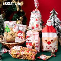 {Packing Shop} LBSISI Life ถุงขนมคริสต์มาส50ชิ้นสำหรับนูกัตคุกกี้ถุงซานตาคัพเค้กบรรจุภัณฑ์ขนมกระเป๋าพลาสติกงานแต่งงานปีใหม่