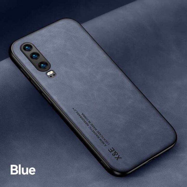 new-popular-huawei-p30-p20-p40-p50-pro-lite-หรูหราบางเฉียบหนังรถแม่เหล็กซิลิโคนเคสกันกระแทก