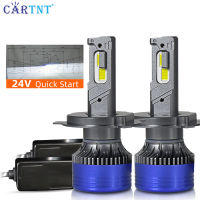 CarTnT 1คู่ไฟรถบรรทุกสีสดใสไฟหน้ารถมอเตอร์ไซค์แบบ LED 24V H1 H7 H4 9003 HB2 H8 H11 HB3 9005 HB4 9006 9012 HIR2 6000K 100W 22000lm รถบรรทุก/รถตู้หลอดไฟ LED ไฟหน้า6000K ไฟตัดหมอก