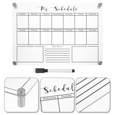 Board Calendar Dry Erase Weekly Mini Whiteboard Refrigerator Planner White Fridge Message Schedule Blackboard Office Wall Clear