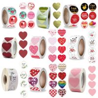 【DT】 hot  500Pcs Valentines Day Heart Sticker Thank you Candy Bag Seal Sticker Scrapbooking Valentines Gift Box Label Decoration