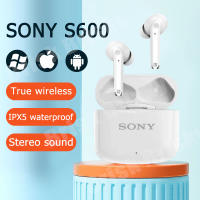 Sony S600ไร้สายบลูทูธหูฟังมินิสเตอริโอเอียร์บัดกีฬาเล่นเกมชุดหูฟังหูฟังพร้อมกล่องชาร์จไมค์