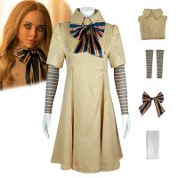 ▬☼ M3gan Cosplay Costume Megan Dress Ai Doll Robots Skirt Top Socks Horrible Movie M3gan Women Child Cosplay Dress Outfit For Girls