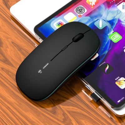 Anmck เครื่องคอมพิวเตอร์สำนักงานเมาส์ไร้สายเงียบ Mouse Komputer สามารถชาร์จได้เมาส์สรีรศาสตร์2.4กิกะเฮิร์ตซ์ USB เมาส์ออปติคัลสำหรับแล็ปท็อป Mac