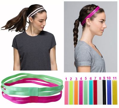 【YF】 Double Elastic Headband Softball Anti-slip Silicone Rubber Hair Bands Bandage On Head For Scrunchy