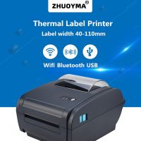 ZHUOYMA เครื่องปริ้นเตอร์ติดฉลากความร้อนฉลากเครื่องประดับเครื่องพิมพ์บาร์โค้ดความร้อนป้ายเสื้อผ้าขนาด4นิ้ว9210 USB BT WIFI ใหม่