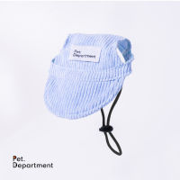 Baby Blue Wale Cord Cap Pet.Department Logo หมวกหมา หมวกแมว