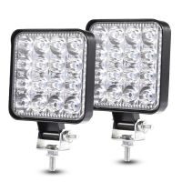 2Pcs 16LED 48W LED Work Light Bar Square Spotlight 12V 24V Offroad LED Light Bar For Truck Offroad 4X4 4WD Car SUV ATV Led Light