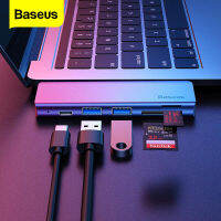 Baseus 5 in 1 USB C HUB Type-c ไปยังพอร์ตหลายพอร์ต USB 3.0 และพอร์ตการถ่ายโอนข้อมูล SD TF Card สำหรับ Macbook Pro Air Huawei Xiaomi Samsung Notebook อุปกรณ์เสริม