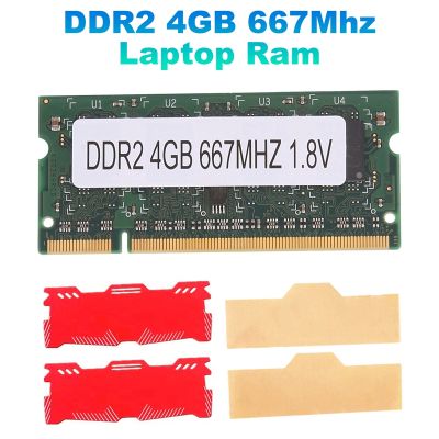 4GB DDR2 Laptop Ram Memory+Cooling Vest 667Mhz PC2 5300 SODIMM 2RX8 200 Pins for Intel AMD Laptop Memory