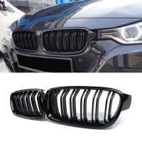 Al21-กระจังด้านหน้าสีดำเงา1คู่/กระจังหน้าแบบไตสำหรับ Bmw 3-Series F30 F31 F35 2012-แต่งรถ