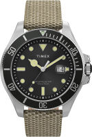 Timex Mens Harborside Coast 43mm Watch Tan/Silver/Black