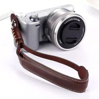 +【； PU Leather Camera Strap Wrist Band Hand Nylon Rope Camera Wrist Strap Lanyard For Digital DSLR Camera Photography Accessory #