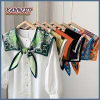 KANNERT ครีมกันแดดป้องกันแสงแดด ปลอกคอถอดออกได้ การตกแต่งผ้าพันคอ ผ้าไหมสีขาว ปกเสื้อปลอม แฟชั่นสำหรับผู้หญิง ชุดคอ ฤดูร้อนฤดูร้อนฤดูร้อน