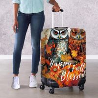 Owl/Maple Leaf Portable Luggage Cover Suitcase Protective Cover Travel Accessory For 18-32 Inch Thanksgiving Day Gift