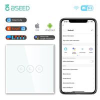 BSEED 3 Gang 1/2/3 Way สวิทช์ไฟแบบสัมผัสสวิตช์อัจฉริยะสวิตช์ไร้สายสีรองรับ Tuya Google App