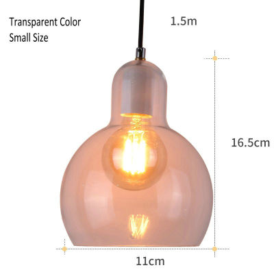 Nordic Glass Hanging Pendant Lamps in the Living Room Dining Table Lighting Smoke Gray Glass shade LED Suspension Pendant Light