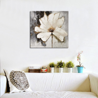 White Nice Flower Painting Hand Painted Oil Painting Modern Simple Home Wall Decoration