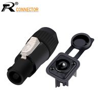 ◘ 1 Set Waterproof 20A PowerCON Power Panel Mount Adapter True Locking Cable Connector IP65 Aviation Flame Retardant Connector