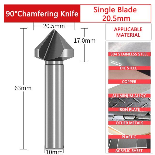 มีดลบมุม-90-องศามีด-countersinking-สแตนเลสขอบเดียว-สามขอบลบคม-deburring-chamfering-drill-countersink