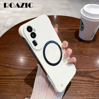 ROAZIC เคสโทรศัพท์สีขาวไร้กรอบสำหรับ OPPO Reno 10 Pro + 8 7 6 5ค้นหา X5 X3 Pro 5G 4G ชาร์จไร้สายมีสีสันบางเฉียบเคสหลัง PC แบบแข็งผิวเคลือบเรียบง่ายเป็นมิตรกับ B01-1