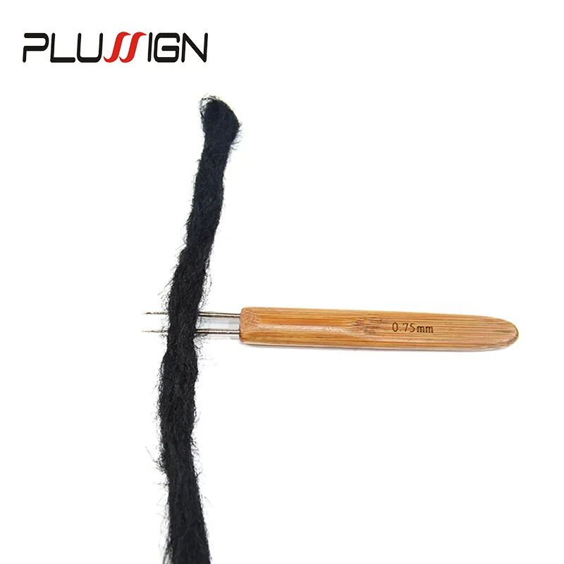 0.5Mm 0.75Mm Double Crochet Needle For Locs Bamboo Dreadlock Crochet Hook  Plussign Dreadlock Needle