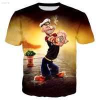 2023 Popeye 3d Anime Print Short Sleeved Harajuku Style Oversized Street Punk Summer Men And Women Unisex