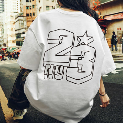 S-7XL Trendy Brand Men T Shirt Oversized Cotton Casual Short Sleeve Oversize Couple Tshirt Baggy Size Sports T-shirts Black White Mens Clothing Tees