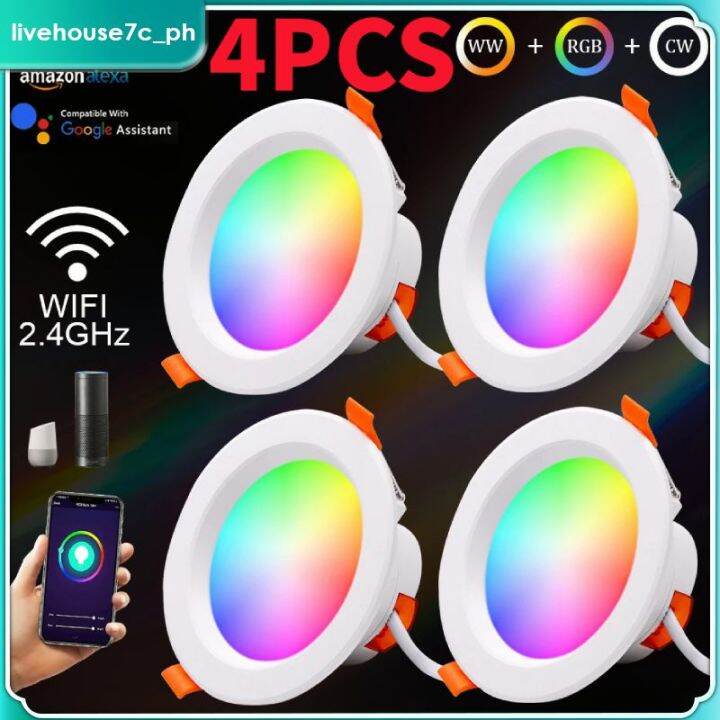 Smart Tuya Downlight Led Spot Lighting Wifi Dimmable Rgb Cw Ww Ceiling Downlights V V W