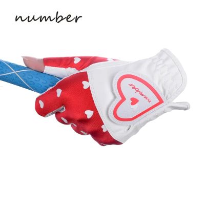 Titleist DESCENNTE PEARLY GATES ◇✈ Number Golf Gloves Fingerless Ladies Love Design Breathable Half Finger Golf Gloves NL-17