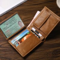 【CW】◄  Mens Leather Wallets Multi-function Card Holder Slot Coin Purse Anti-theft European And Wallet Money