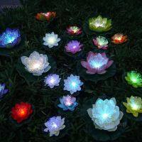 【YD】 5 Pieces Artificial Optic Fibre Fake Flowers Floating Pond Pool Wedding decoration C70