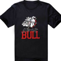 ROUND คอลูกเรือเสื้อยืด พิมพ์ลายสุนัข Street Bull-4XL  TLNS