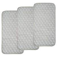 Baby Diaper Pads Bamboo Quilted Thicker Waterproof Changing Pad Liners, 3 Count Gray