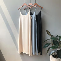 Spring summer 2022 Woman Tank Dress Casual Satin y Camisole Elastic Female Home Beach Dresses v-neck camis y dress