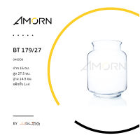 AMORN - BT 179-27 - ขวดโหลแก้ว โหลจัดสวน โหลใบใหญ่ แฮนด์เมด แบบปากตัด เนื้อใส