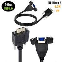 USB 3.0 Back Panel Mount B Type Female To Micro USB 3.0 Male With Screws Extension Cable 0.3m 1m