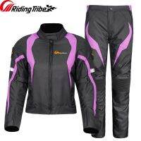 Women Motorcycle Jacket Pants Summer Ladies Riding Raincoat Safety Suit with 9pcs Protective Gears and Waterproof Lining JK-52