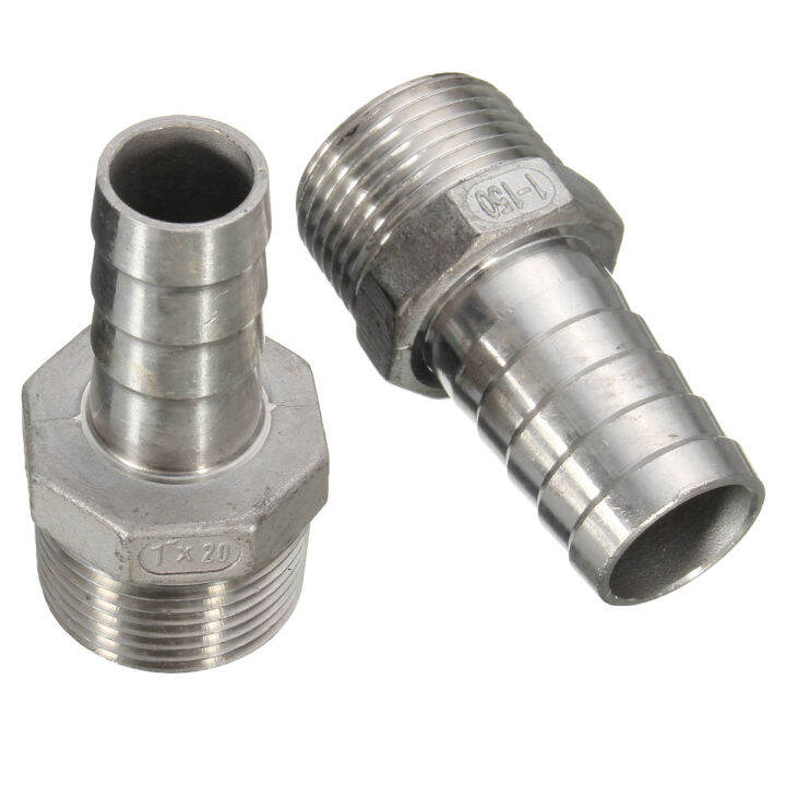 thumbnail image 2 of 1/4" Male Thread Pipe Fitting X 8mm Barb Hose Tail Connector Stainless Steel NPT 2 of 12