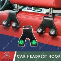 [ Mercedes Benz ] Car Luminous Headrest Hook Car Hook Hanger Back Seat Multifunction Hanger Bag Hand Bag Hatchback Car Accessaries for Mercedes Benz