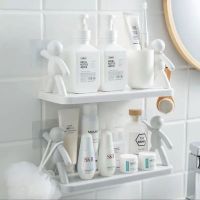 ✥∏ Wall Hanging Rack Household Hole Free Bathroom with Hook Storage Rack Kitchen Seasoning Finishing Rack Storage Board