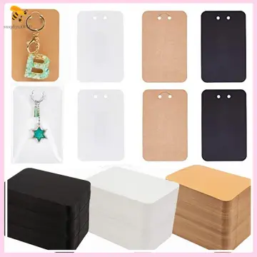 50pcs Keychain Display Cards Keychain Card Hold Cardboard for Keyring  Jewelry