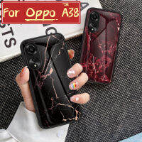 เคสกระจกเทมเปอร์ลายหินอ่อนสำหรับ OPPO A38 A78 A98 OppoA38 4G 5G 2023เคสโทรศัพท์ทนต่อรอยขีดข่วนมีสีสันแข็งฝาหลังกันกระแทก